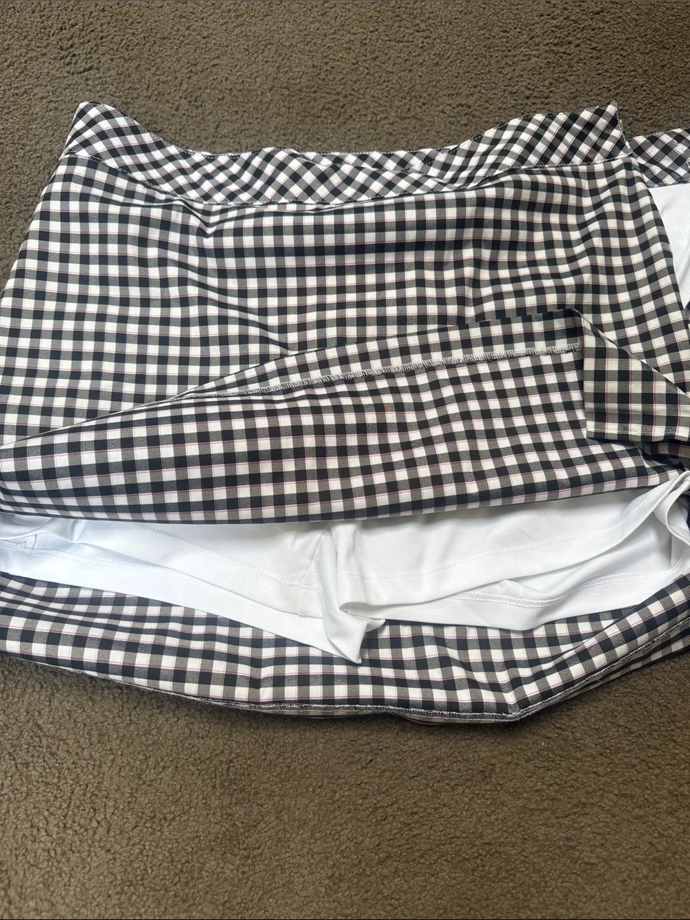 Izod Black and White Gingham Golf Skirt/skort